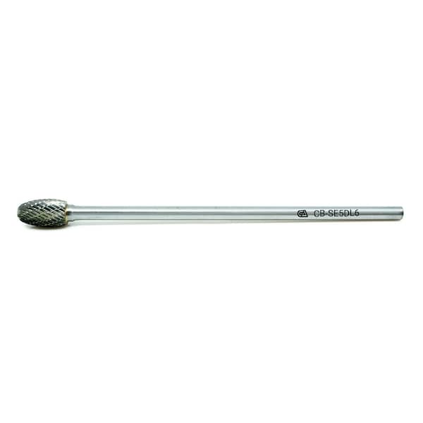 Continental Abrasives SE-5 Double Cut Oval Tungsten Carbide Burr 6" Shank - CB-SE5DL6