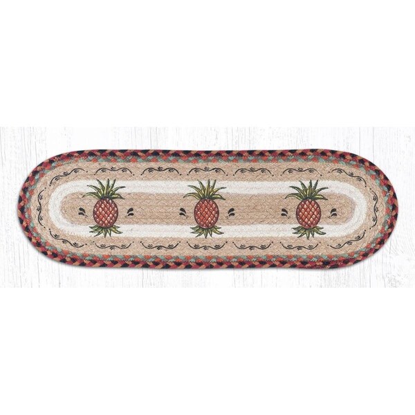 Palacedesigns 27 x 8.25 in. Jute Oval Pineapple Stair Tread - PA711963