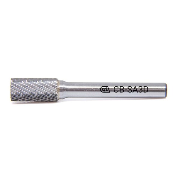 Continental Abrasives SA-3 Double Cut  Cylindrical Plain End Tungsten Carbide Burr - CB-SA3D