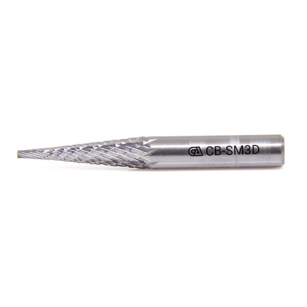 Continental Abrasives SM-3 Double Cut Conical Pointed Nose Tungsten Carbide Burr - CB-SM3D