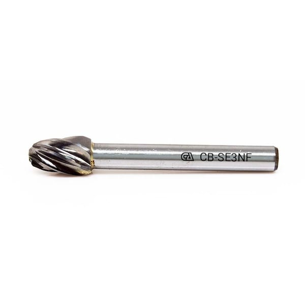 Continental Abrasives SE-3 Aluminum Cut Oval Tungsten Carbide Burr for Non-Ferrous Materials - CB-SE3NF