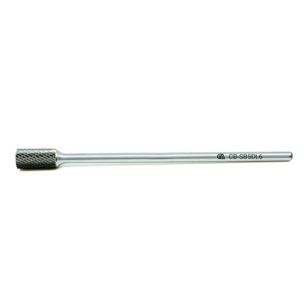 Continental Abrasives SB-5 Double Cut Cylindrical With End Cut Tungsten Carbide Burr 6" Shank - CB-SB5DL6
