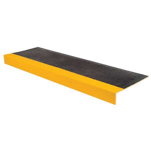 Rust-Oleum Stair Tread Cover Fiberglass Reinforced Plastic Coarse Grit Size, Black/Yellow, 48 in W x - 271800