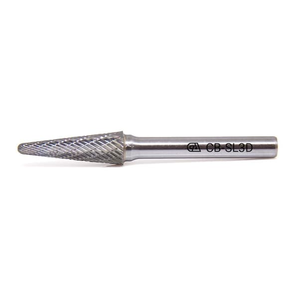 Continental Abrasives SL-3 Double Cut Conical Ball Nose Tungsten Carbide Burr - CB-SL3D
