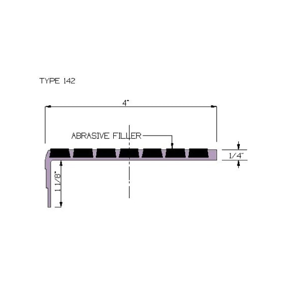 Supergrit 4" Stair nosing-5'0" Black - 142-BLA5