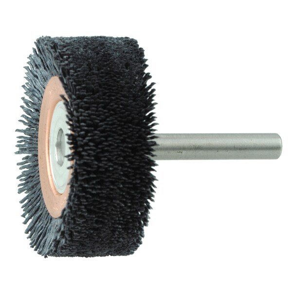 Weiler Bore-Rx 3" Dia   Brush Deburring .026/120CG Crimped Fill, 3/8" Stem - 86150