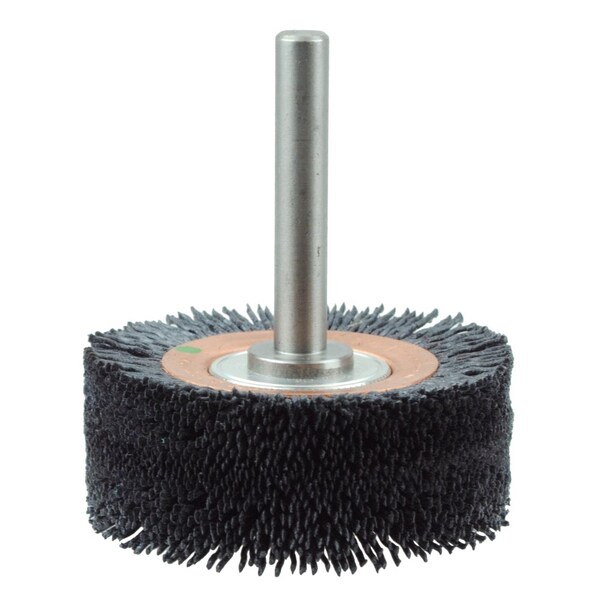 Weiler Bore-Rx 3" Dia   Brush Deburring .026/120CG Crimped Fill, 3/8" Stem - 86150