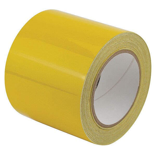 Zoro Select Floor Marking Tape vinyl 4 in W x 5.5 mil Thick - ZRF4X50'YL