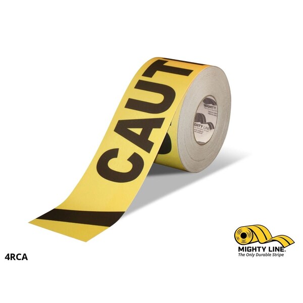 Mighty Line Floor Tape Mighty Floor Tape Technology Yellow, 4" W x 100 ft. L - 4RCA