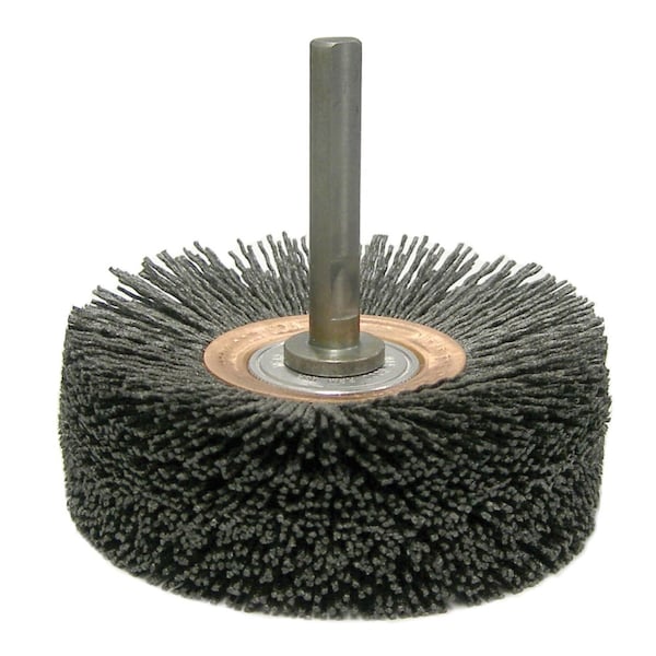 Weiler Bore-Rx 4" Dia   Brush Deburring .043/120CG Crimped Fill, 3/8" Stem - 86155