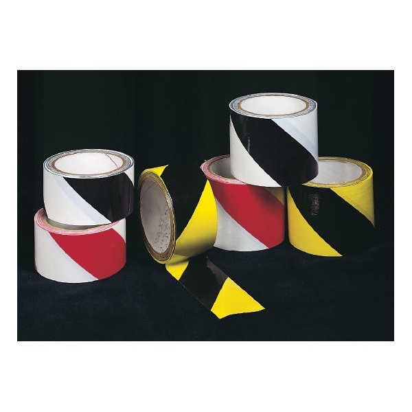 Mutual Industries Hazard Stripe Tape PVC Vinyl Yellow/Black, 3" W x 18 yd. L, 7 mil Thick - 17770-4191-3018