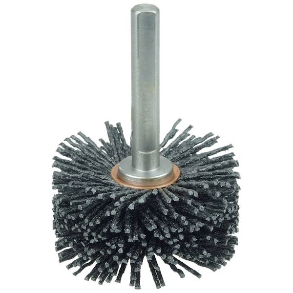 Weiler Bore-Rx 2-1/2"Dia.  Brush Deburring .055/80CG Crimped Fill, 3/8" Stem - 17217
