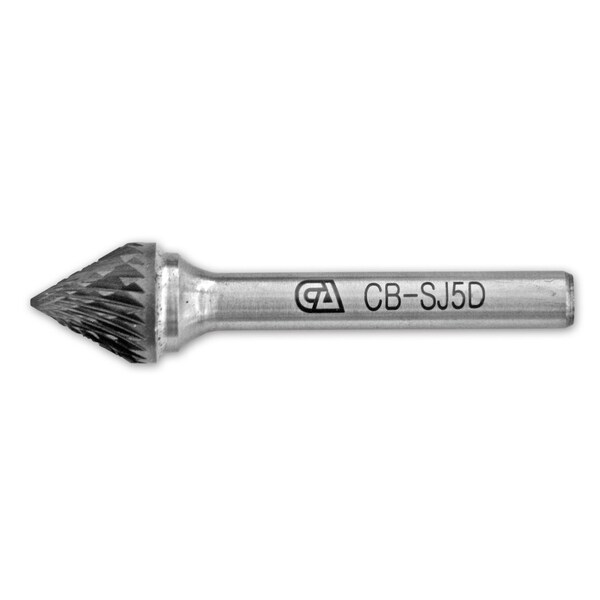 Continental Abrasives SJ-5 Double Cut 60 Degree Cone Tungsten Carbide Burr - CB-SJ5D