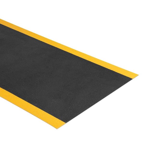 Pig TuffGrit Anti-Slip Runner, 3'x10', Black with Yellow Border - FLM8505-BWY
