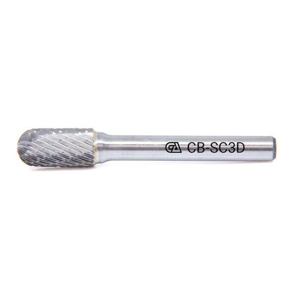 Continental Abrasives SC-3 Double Cut Cylindrical With Ball Nose Tungsten Carbide Burr - CB-SC3D