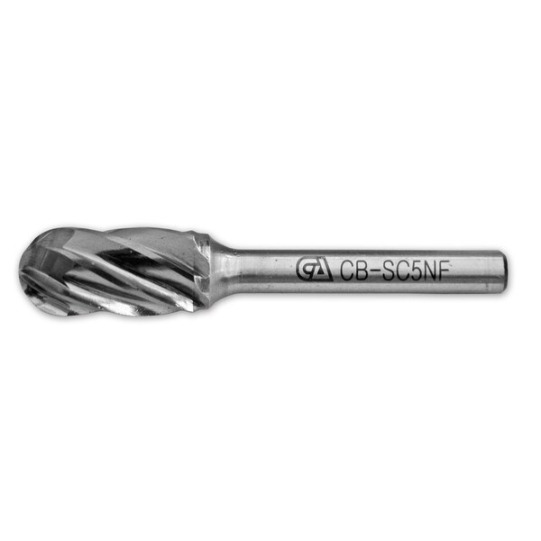 Continental Abrasives SC-5 Aluminum Cut Cylindrical With Ball Nose Tungsten Carbide Burr for Non-Ferrous Materials - CB-SC5NF