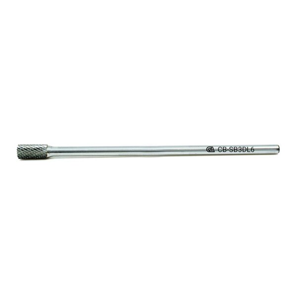 Continental Abrasives SB-3 Double Cut Cylindrical With End Cut Tungsten Carbide Burr 6" Shank - CB-SB3DL6