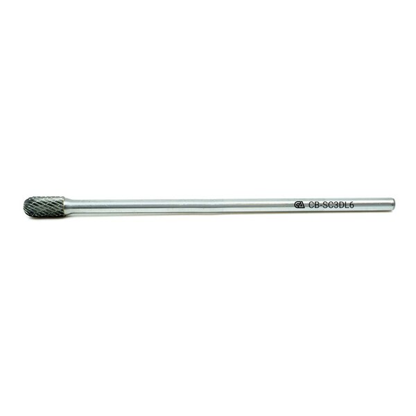 Continental Abrasives SC-3 Double Cut Cylindrical With Ball Nose Tungsten Carbide Burr 6" Shank - CB-SC3DL6