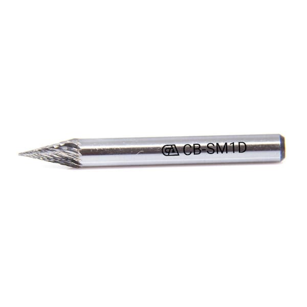 Continental Abrasives SM-1 Double Cut Conical Pointed Nose Tungsten Carbide Burr - CB-SM1D