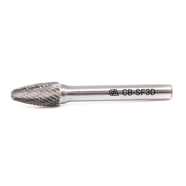 Continental Abrasives SF-3 Double Cut Arch Ball Nose Tungsten Carbide Burr - CB-SF3D