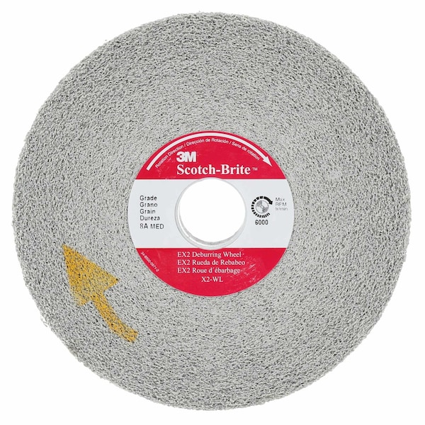 Scotch-Brite EX2 Deburring Wheel, 7 in x 1 in x 1 in 8S FIN, 3 ea/Case, SPR 017461A, 42PK - 7010290830