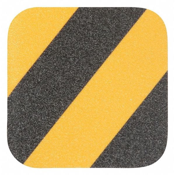 Jessup Safety Track Commercial Grade Anti Slip Grit Tread Aluminum Oxide, Adhesive: Acrylic Black/Yellow, 5-1/2" W x - 3360-5.5X5.5
