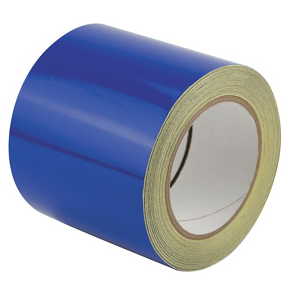 Zoro Select Floor Marking Tape vinyl 4 in W x 5.5 mil Thick - ZRF4X50'BL