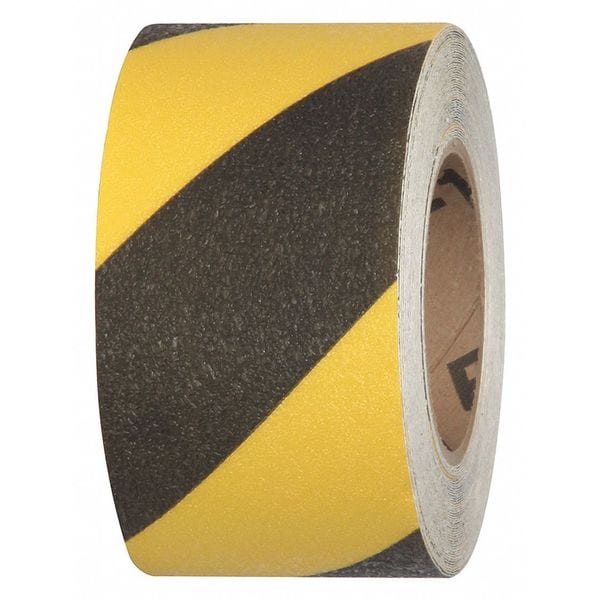 Jessup Flex Track Coarse Grade Anti Slip Roll Vinyl, Adhesive: Acrylic Black/Yellow, 3" W x 54 ft. L, 0.030" Thick - 4215-0152