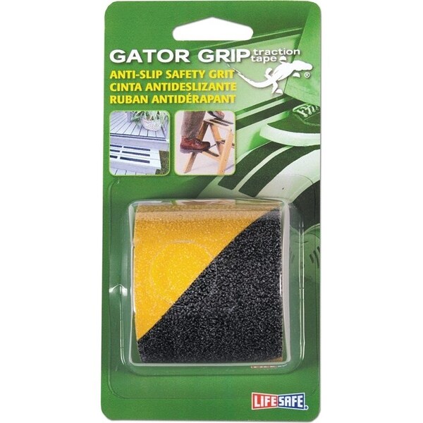 Incom Safety Grit Tape, 5 ft L, 2 in W, PVC Backing, Black/Yellow - RE175