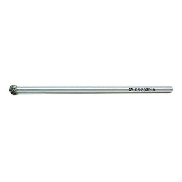 Continental Abrasives SD-3 Double Cut Round Ball Tungsten Carbide Burr 6" Shank - CB-SD3DL6