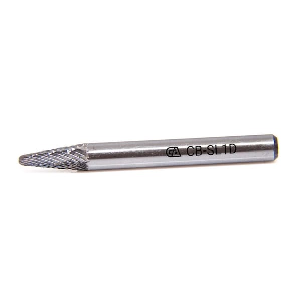 Continental Abrasives SL-1 Double Cut Conical Ball Nose Tungsten Carbide Burr - CB-SL1D