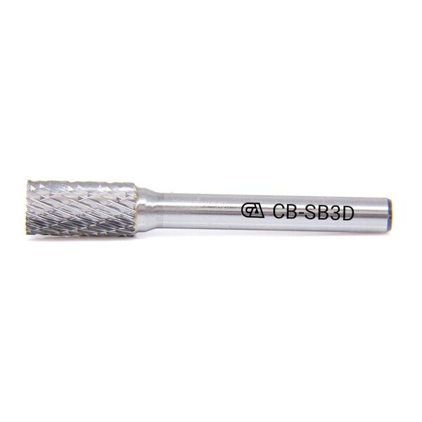 Continental Abrasives SB-3 Double Cut Cylindrical With End Cut Tungsten Carbide Burr - CB-SB3D