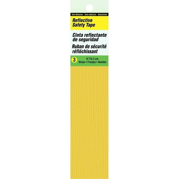 Hy-Ko Reflective Safety Tape, 6 in L, Yellow - TP-3Y