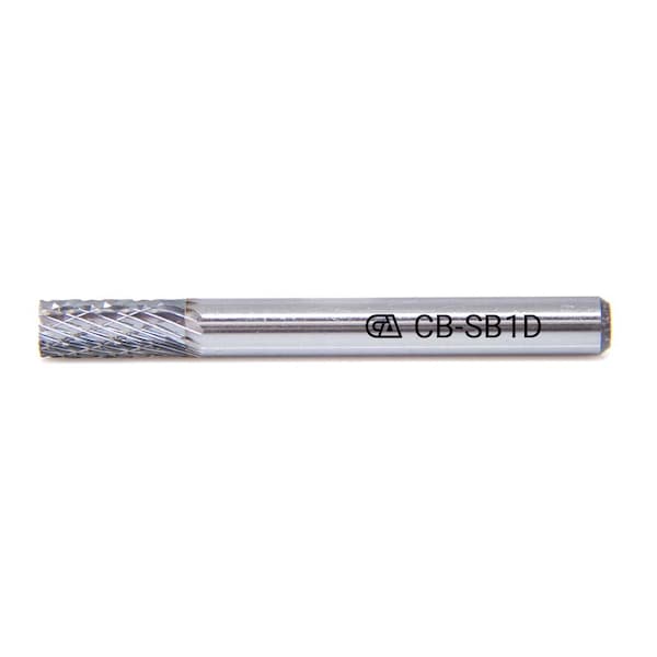 Continental Abrasives SB-1 Double Cut Cylindrical With End Cut Tungsten Carbide Burr - CB-SB1D