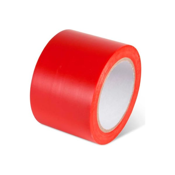 Top Tape And  Label. Global Industrial Safety Tape 3inW x 108L 5 Mil Red 1 Roll - 670652RD