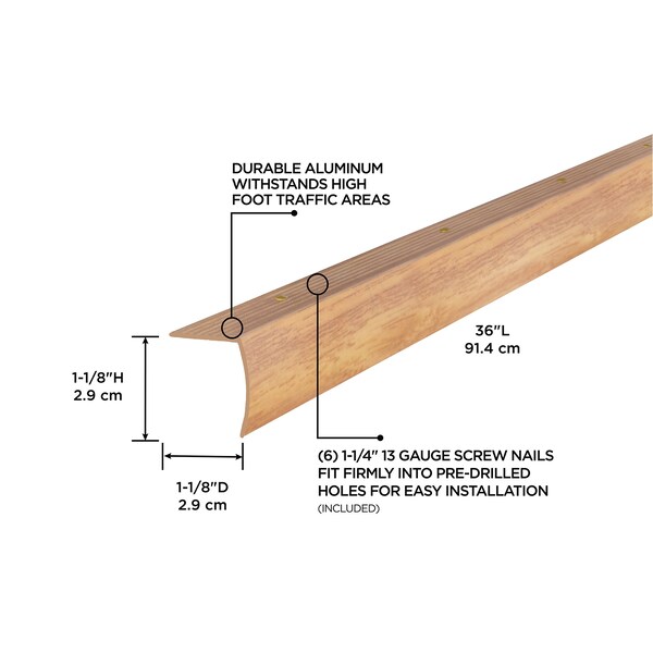 M-D Building Products Aluminum Oak, 1.125 in W x 72 in L - 32010