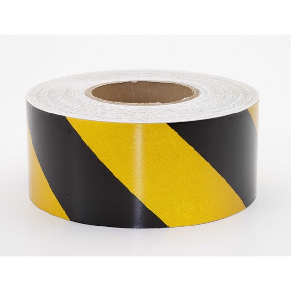 Mutual Industries Reflective Hazard Stripe Tape Red/White, 3" W x 50 yd. L - 17798-7910-3000