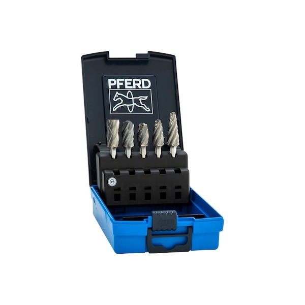 Pferd 5 Piece Bur Set - 1/4" Shank - Plastic Case, ALU / NF Cut - 26550