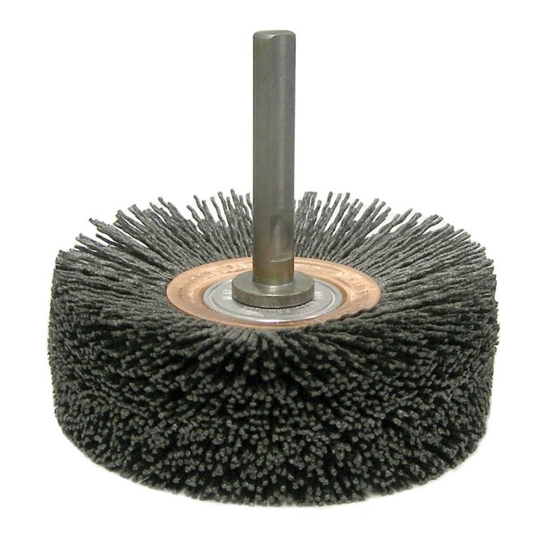Weiler Bore-Rx 4" Dia   Brush Deburring .026/120CG Crimped Fill, 3/8" Stem - 86154
