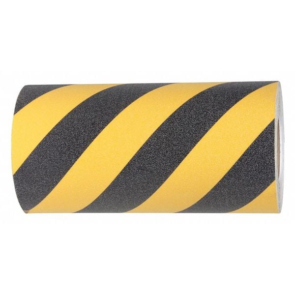 Condor Anti-Slip Tape Aluminum oxide 60 Grit Size, Black/Yellow, 1 ft. W x 60 ft. L, 35 mil Thick - GRAN5070