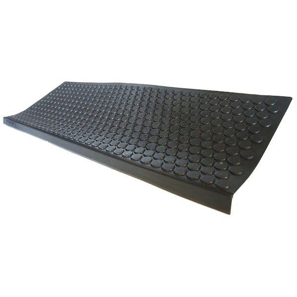 Rubber-Cal "Coin-Grip" Non-Slip Rubber Tread Stair Mats (6 Pack), Black - 10-104-009-6PK