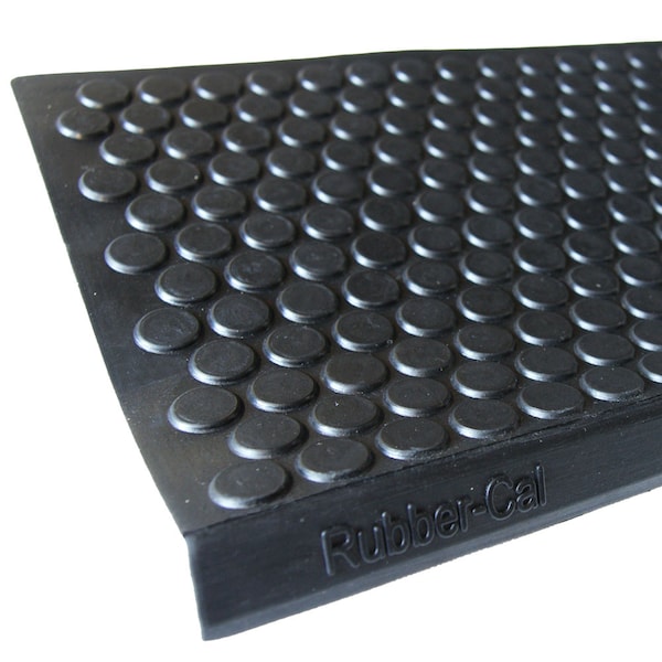 Rubber-Cal "Coin-Grip" Non-Slip Rubber Tread Stair Mats (6 Pack), Black - 10-104-009-6PK