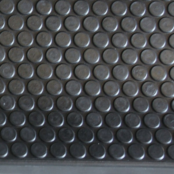 Rubber-Cal "Coin-Grip" Non-Slip Rubber Tread Stair Mats (6 Pack), Black - 10-104-009-6PK