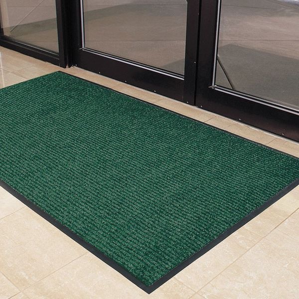 Notrax Entrance Mat, Polypropylene, 3/8 in Thick, Charcoal, 3 ft W x 10 ft L - 109S0310CH
