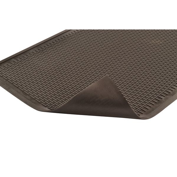 Notrax Entrance Mat, Rubber, 1/8 in Thick, Black, 3 ft W x 5 ft L - 340S0035BL