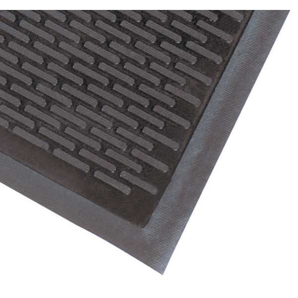 Notrax Entrance Mat, Rubber, 1/8 in Thick, Black, 3 ft W x 5 ft L - 340S0035BL