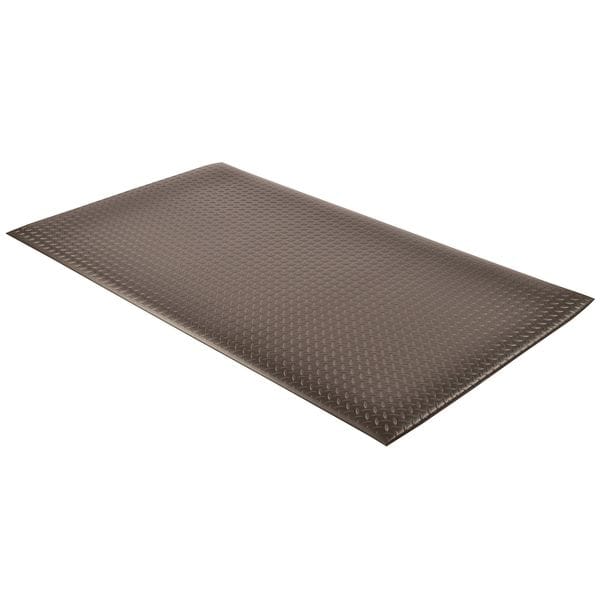 Notrax Antifatigue Mat, Diamond Plate, 5 ft x 3 ft, 1/2 in Thick, Black, PVC Foam - 419S0035BL