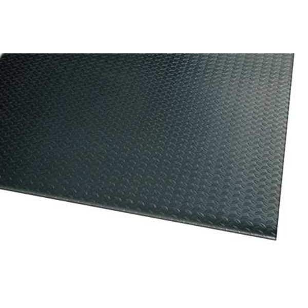 Notrax Antifatigue Mat, Diamond Plate, 5 ft x 3 ft, 1/2 in Thick, Black, PVC Foam - 419S0035BL