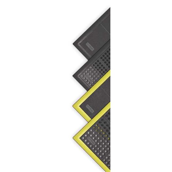 Notrax Interlocking Drainage Mat Tile, Natural Rubber, 3 ft W x 3 ft L, 3/4 in Thick - 550S0033BL