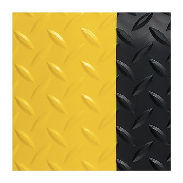 Genuine Joe Antifatigue Mat, 60" L x 36" W, 9/16" Thickness, Black/Yellow - GJO70364